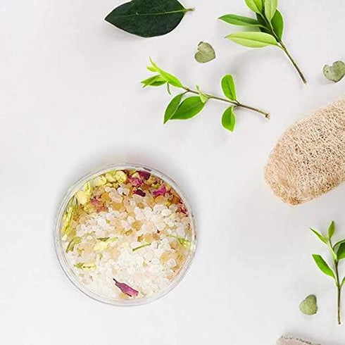 Natural Floral Soaking Bath Salt - Detox Body & Foot Soak with Rose & Jasmine Petals