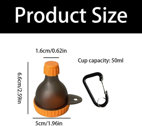 GUQIANLU 3Pcs Container,50ml Protein Powder Portable Funnel with Carabiner and Keyring for Gym, Travel and Shaker