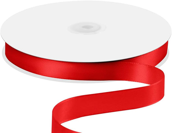 5/8" x 100 Yards Satin Ribbon - Red Silk Ribbon with Spool for Gift Wrapping, Crafts, Wedding Decorations