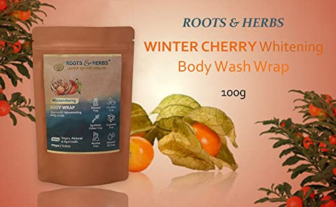 ROOTS AND HERBS Ayurvedic Body Wrap Shower Powder for Women & Men - Vegan, Paraben Free, No SLS