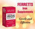 Ferretts Iron Supplement - High Potency 106 mg Elemental Iron, 60 Tablets