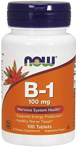 NOW Foods Vitamin B-1 (Thiamine) 100mg, 100 Tablets (Pack of 2)
