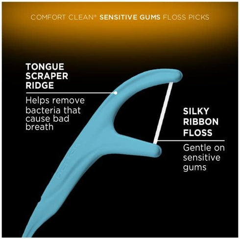 DenTek Comfort Clean Floss Picks, Soft Silky Ribbon, 90 Count (Pack of 6)