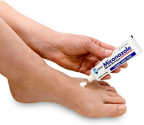 Miconazole Globe Nitrate 2% Cream, 1 oz, Cures Athletes Foot, Jock Itch, Ringworm (3 Pack)