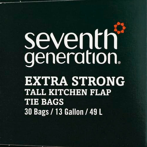 Seventh Generation Tall Kitchen Trash Bags, 30 Bags, 13 gal