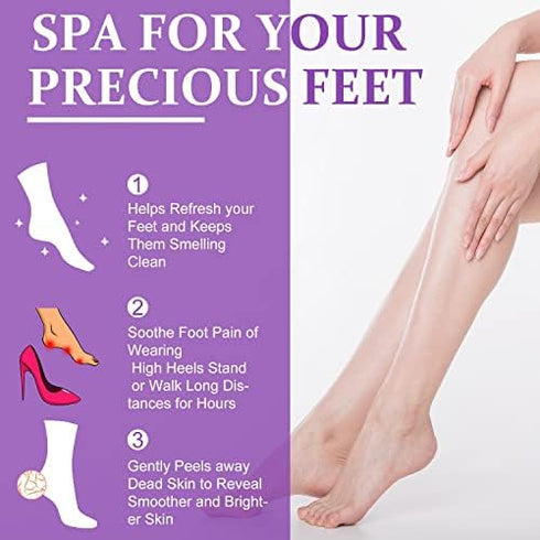 Pedicure Kit Foot Soak Set: Bubble Salt, Sugar Scrub, Massage Mask, Lotion, 4 Step Foot Spa Kit for Dry Feet (3 Set