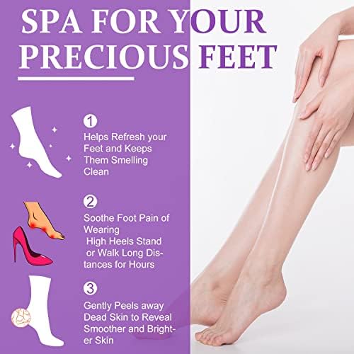 Pedicure Kit Foot Soak Set: Bubble Salt, Sugar Scrub, Massage Mask, Lotion, 4 Step Foot Spa Kit for Dry Feet (3 Set
