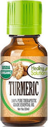 Healing Solutions Turmeric Essential Oil (1 oz/30ml), Pure, Undiluted, Organic Oil for Hair Diffuser & Skin