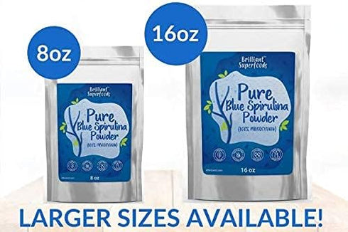 Ellie's Best Organic Blue Spirulina Powder, 60 Servings, Vegan, Non-GMO, for Smoothies & Drinks