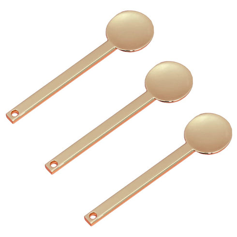 3Pcs Round Metal Cosmetic Spoon Spatulas, Mini Makeup Beauty Spoons for Home Salon, Golden
