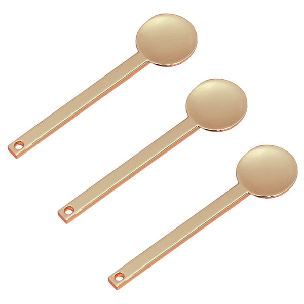 3Pcs Round Metal Cosmetic Spoon Spatulas, Mini Makeup Beauty Spoons for Home Salon, Golden