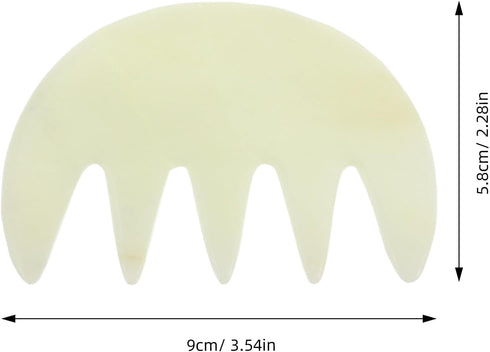 Natural Jade Scalp Massager Comb Large Tooth Hair Massage Tool Gua Sha Head Spa Equipment for Acupoint Therapy