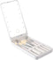 Portable Makeup Mirror with 5 Makeup Brushes, Travel Case Storage Box LED Rechargeable Makeup Mirror (White)