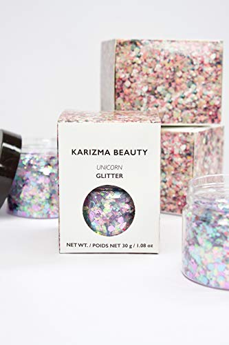 KARIZMA Unicorn Body Glitter Set - 30g Chunky Face, Hair, Eye & Body Glitter for Women - Rave & Festival Accessories