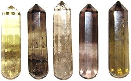 60MM All Natural Gemstone Crystal Wand (2"+) with Velvet Pouch - Smoky Quartz