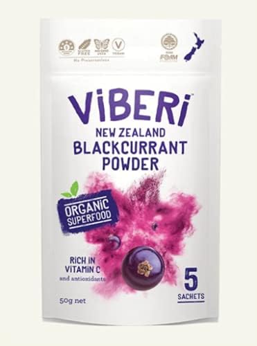 Blackcurrant Powder 1.8oz - Organic New Zealand Grown, High in Vitamin C and Anthocyanins for Smoothies