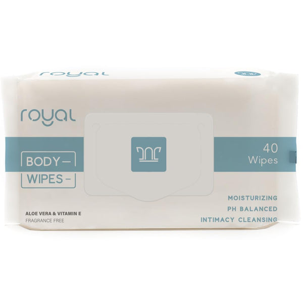 Royal Intimate Cleansing Feminine Wipes - Vaginal Hygiene & Period Care, Unscented, pH Balanced, 40 Count