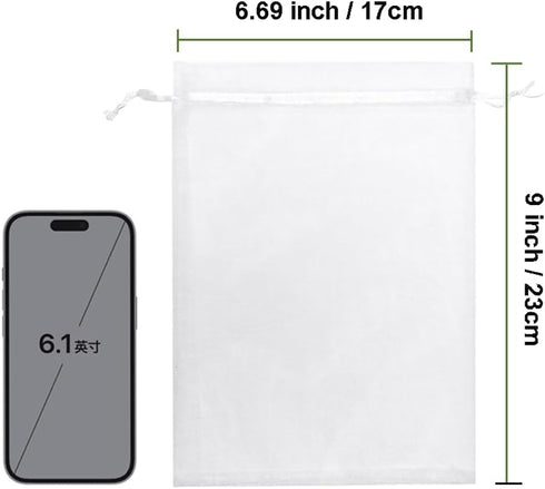 Volanic 50PCS Sheer Drawstring Organza Gift Bag - 6X9 Inch (17X23 CM) for Jewelry Party Wedding Favor Candy Mini Bottle
