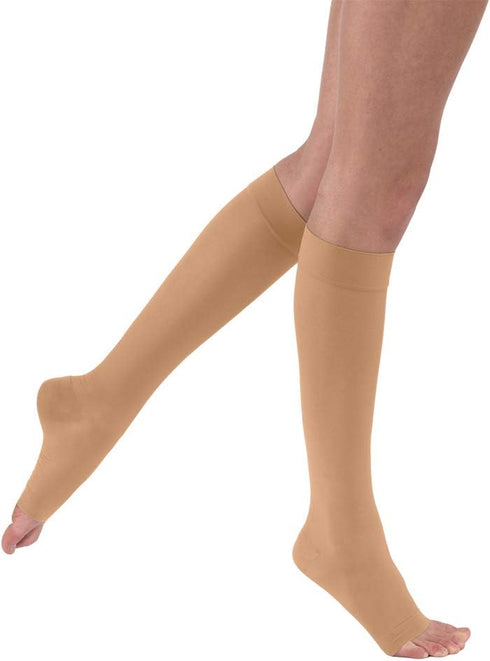 JOBST UltraSheer Knee High Compression Stockings, Open Toe, 15-20 mmHg, X-Large, Sun Bronze