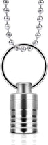Micro Pill Holder with Keychain Necklace, Opret Titanium Waterproof Pill Container for Travel