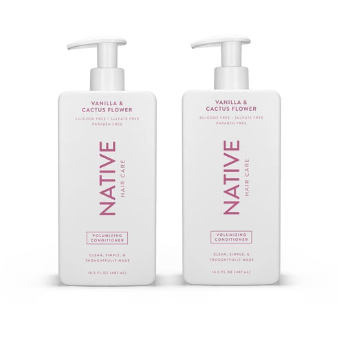 Native Vanilla & Cactus Flower Conditioner Set | 2-Pack, 16.5 fl oz each, Sulfate & Dye Free, All Hair Types