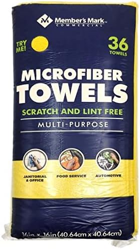 MEMBERS MARK Member's Mark 16" x 16" Microfiber Towels, 36 Count (Yellow)