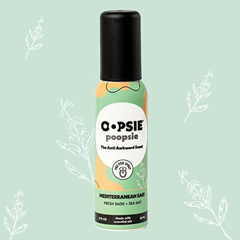 Pre GO Toilet Spray, Discreet & Portable Original Odor Deodorizer, 2 Oz Bottle, Mediterranean Sage