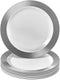 SILVER SPOONS Elegant Disposable Plates for Party - 10 pc Heavy Duty Disposable Salad Plates, 9” Fine Plastic