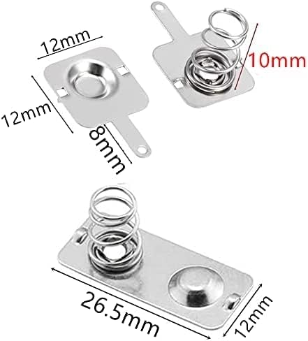 10Pairs Battery Springs AA Battery Negative to Positive Conversion Spring Contact Nickle Plated 12x12mm and 12x26.5mm