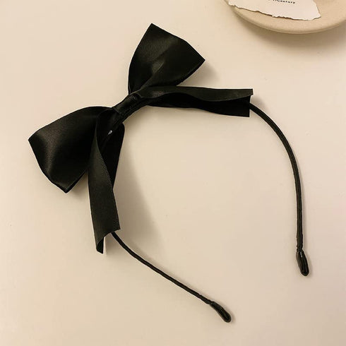 Red Bowknot Headband for Women Girls, Handmade Black Bows Hair Hoop, Bowknots Hair Bands