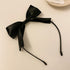 Red Bowknot Headband for Women Girls, Handmade Black Bows Hair Hoop, Bowknots Hair Bands