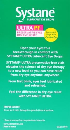 Systane Ultra Eye Drops, Lubricant, 60 Count (Pack of 1), (Packaging may vary)