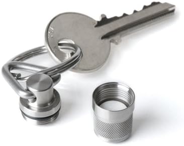 GUS Micro Pill Fob, Made in USA, Stainless Steel Keychain Pill Holder, Holds Two Emergency Aspirin