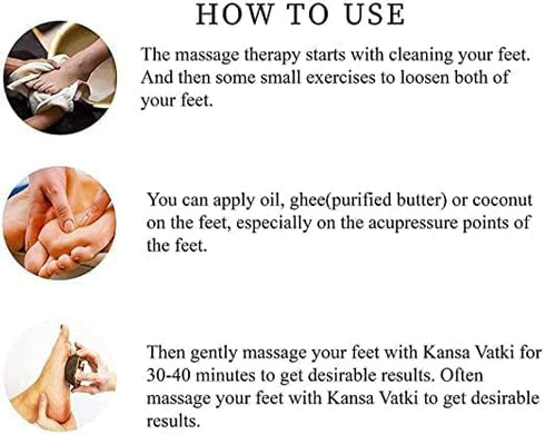 Kansa Bronze Vatki, Natural Cup, Ayurvedic Detox Foot Massager, Relaxation and Deep Cleaning Ancient Indian Technique
