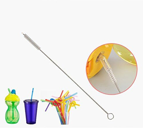 WAF Straw Brush Set of 10, Washing Brushes Tool, Nylon Skinny Pipe Tube Cleaner, 173mm x 5mm