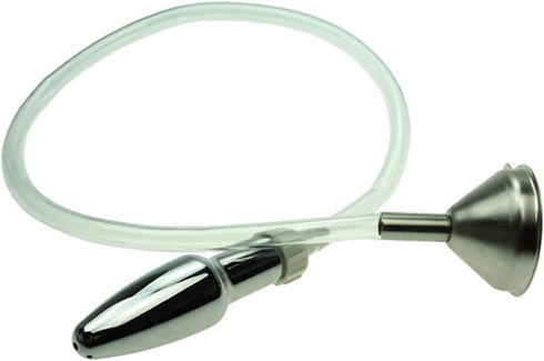 Metal Bullet Anal Plug with Hole for Men and Women Transparent Hose