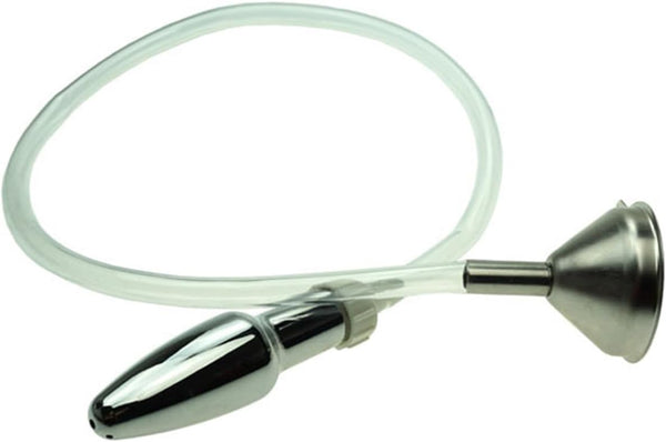 Metal Bullet Anal Plug with Hole for Men and Women Transparent Hose