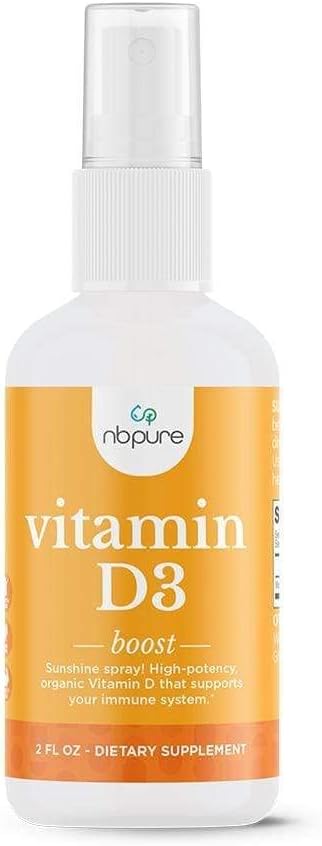 nbpure Organic Vitamin D3 Spray - High Potency Liquid 1000IU for Women, Men, Kids - Family Friendly Supplement
