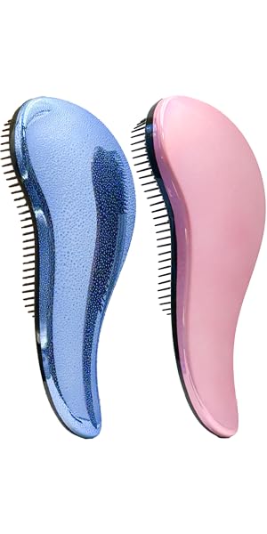 WYNK Hair Brush Detangler for Adults & Kids, Detangling Comb for Natural/Wavy/Curly Hair (2 Pack Blue Drops & Gradient