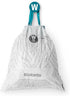 Brabantia PerfectFit Trash Bags, Size W/1.3 Gal, Thick Plastic Liners with Drawstring Handles, 40 Bags