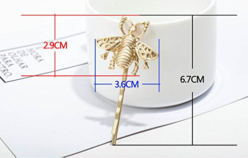 Kercisbeauty Boho Gold Bee Hair Pins Clips - 2pcs Headpiece Hair Accessories Gift for Women Teen Girls