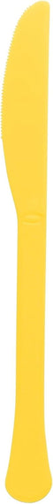 Yellow Sunshine Heavy Weight Plastic Knives (20 Count) - Premium Disposable Cutlery for Home Use & Occasions