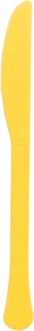 Yellow Sunshine Heavy Weight Plastic Knives (20 Count) - Premium Disposable Cutlery for Home Use & Occasions