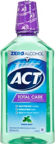 ACT Total Care Zero Alcohol Anticavity Fluoride Mouthwash 33.8 fl. oz. Fresh Mint