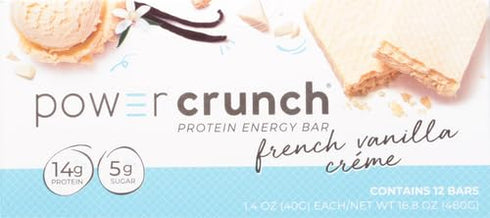 Power Crunch Protein Wafer Bars: High Protein Snacks with Delicious Taste, French Vanilla Creme, 1.4 Ounce (12 Count)