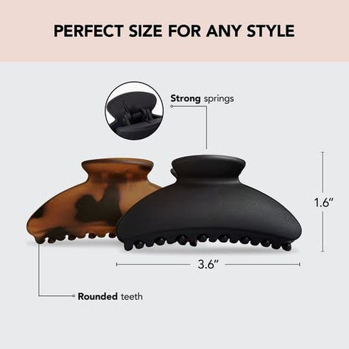 Kitsch Medium Claw Clips, Stylish Hair Accessories for Thick & Thin Hair, Cute Clips for Women & Teen Girls, 2pc Set