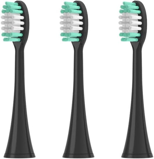 Replacement Toothbrush Heads for AquaSonic Black Series, Vibe Series, Pro Duo Series, Pack of 12, Black