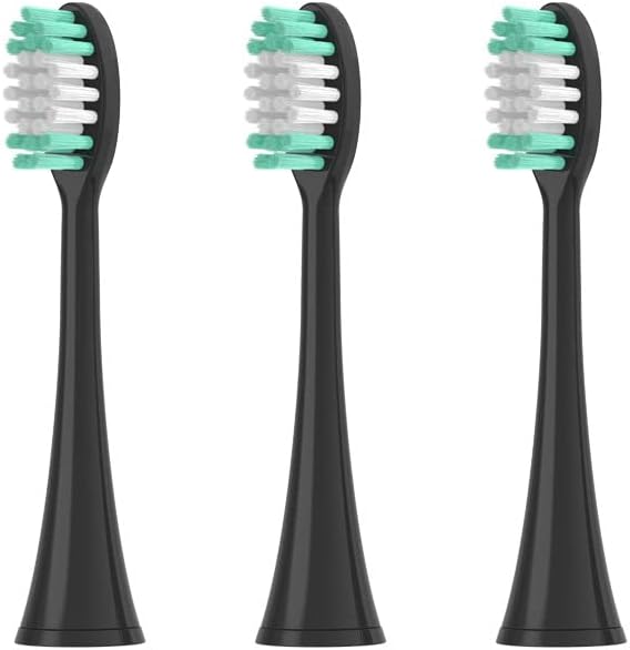 Replacement Toothbrush Heads for AquaSonic Black Series, Vibe Series, Pro Duo Series, Pack of 12, Black