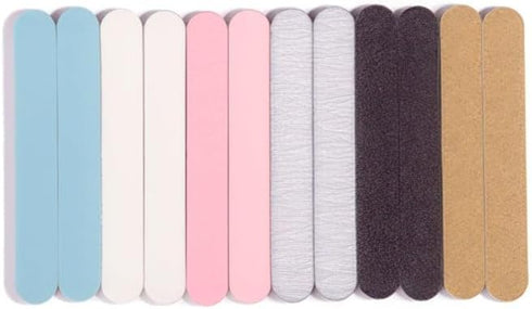 Professional Colorful Mini Finger Nail Files - Washable Emery Boards, 3-1/2 Inches Long, 12 Files Per Pack