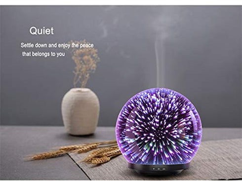 Serenity 200ml 3d Essential Oil Diffuser Arise Colorful LED light effect Glass Diffuser Cool Mist